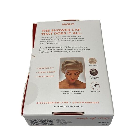 Night Satin Shower Cap Set of 2 New Open Box - Picture 2 of 3